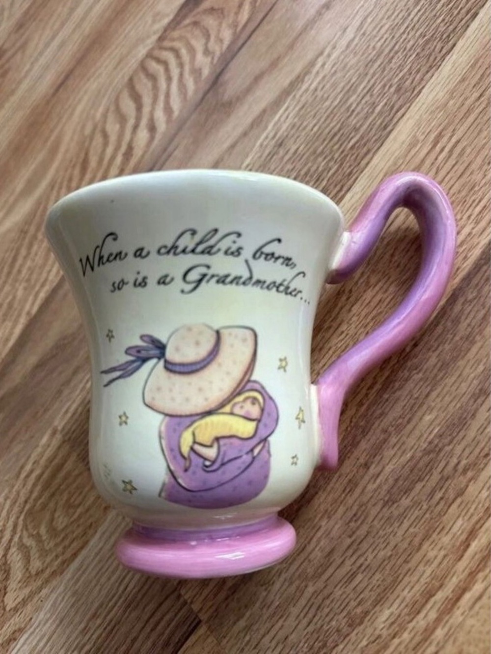 Grandmother Sentiment Pink Accent Ceramic Mug
